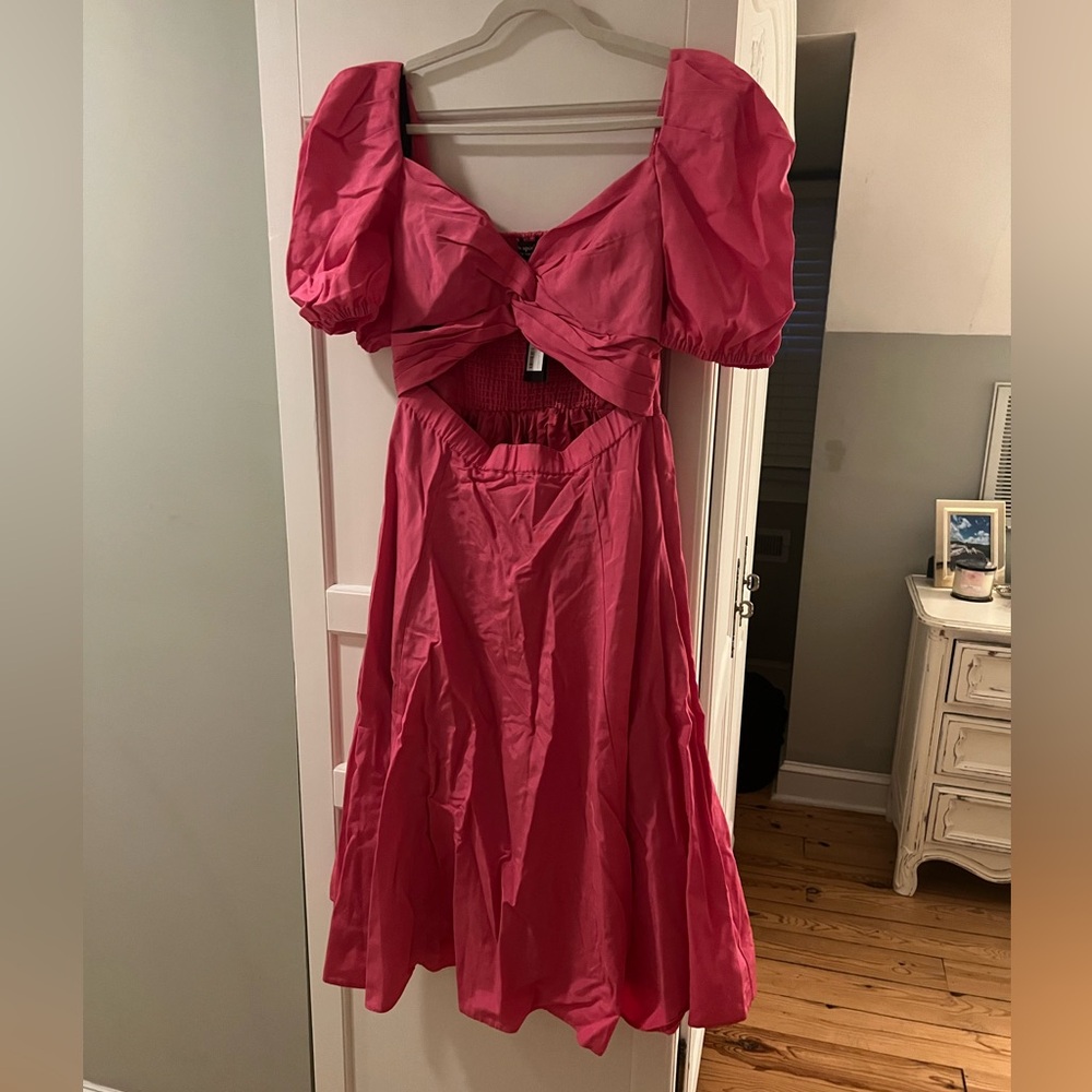 Kate Spade Twisted Bodice Puff Sleeve Dress